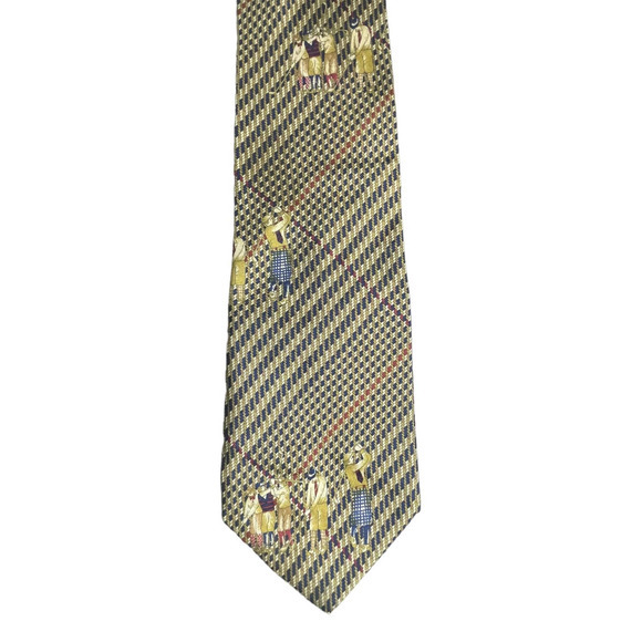417 Van Heusen Designer 100% Silk Necktie Golf Pattern Payne Stewart Vintage USA - Picture 2 of 5